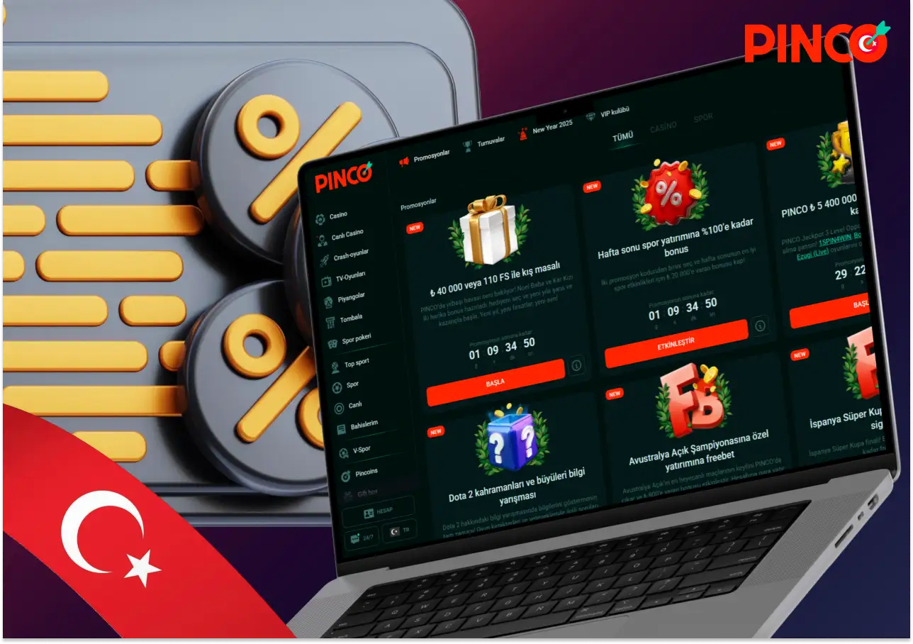 Türkiye'deki Pinco bahis şirketinde promosyon kodları